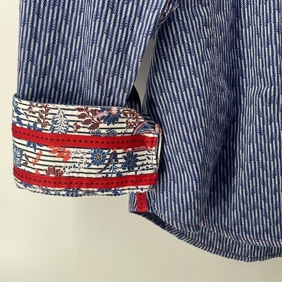 7 Downie St button down shirt button up flip cuff business career sz Lg - Picture 8 of 14